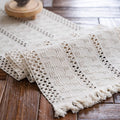 Fringed Neutral Table Runner